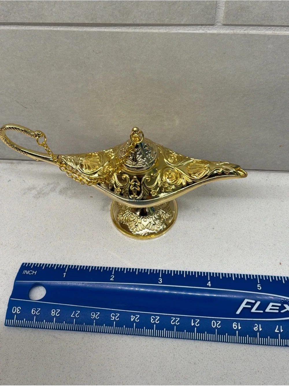 Shiny Metal Gold Tone Lamp Genie Lamp Small Size Trinket Aladdin